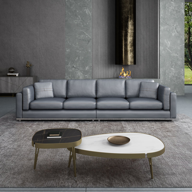 Picasso Sofa, Gray Genuine Leather