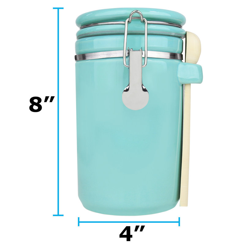 Pot de cuisine hermétique en céramique, H 8 po x l 4 po x P 4 po, Turquoise