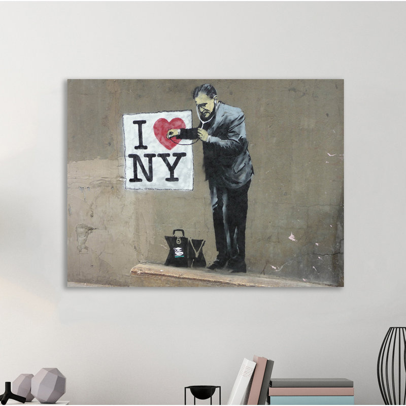 I Love NY Doctor by Banksy - Wrapped Canvas Print, 30 cm H x 41 cm W x 4 cm D