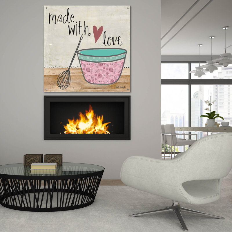  «Made With Love» par Katie Doucette, art mural en verre acrylique, 36 po x 36 po, H 36 po x l 36 po