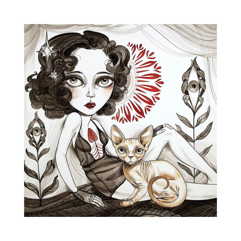 Hairless Cat by Sandi Calistro - Wrapped Canvas Painting, 66.04 cm H x 66.04 cm W x 3.175 cm D