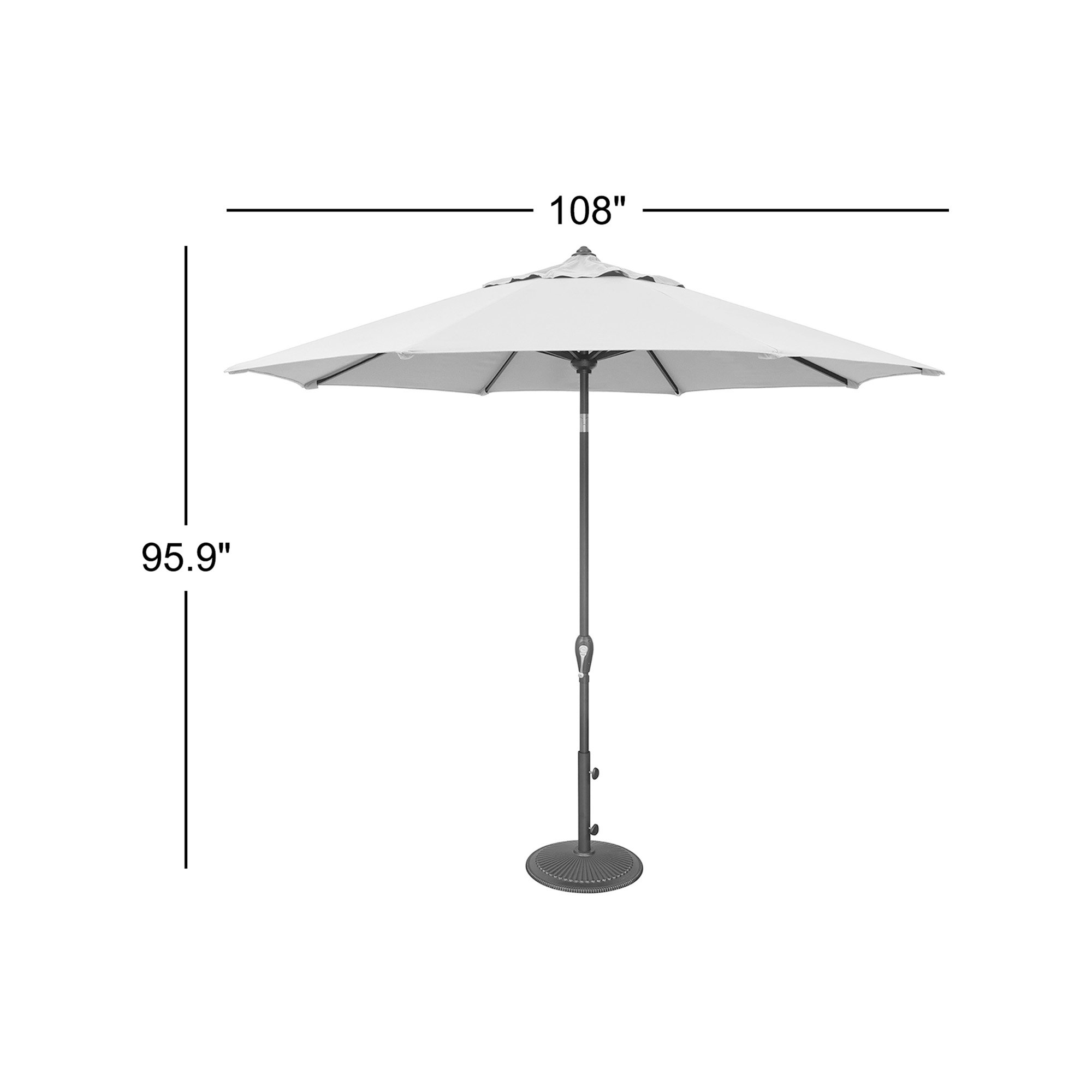 Colete 9' Market Sunbrella® Umbrella, Canvas Flax Sunbrella® Canvas, Black