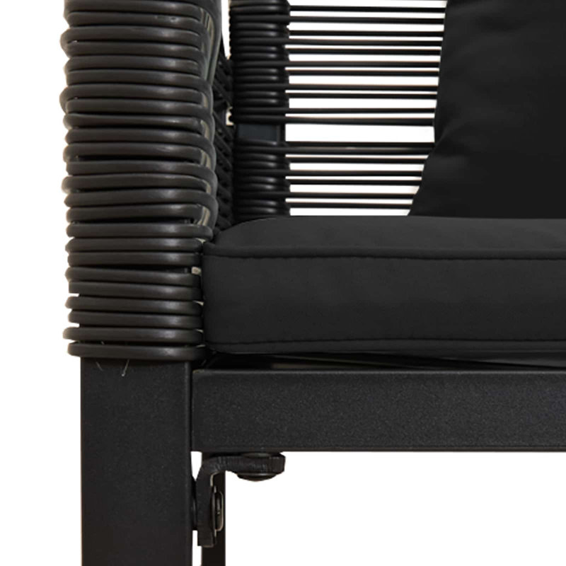 Poly Rattan Outdoor Bench, Black, Black