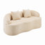 Canapé courbé avec accoudoir rond, canapé à compression avec 2 coussins, canapé crème pour petit espace, salon, chambre à coucher, sans assemblage-1152352548