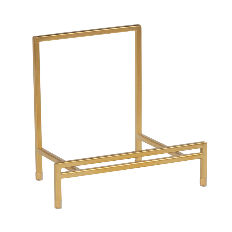 Straight Edge 8" Bowl Stand - Gold, Gold, 8" H x 9" W x 5.38" D