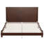Lit plateforme en bois de style moderne du milieu du siècle, format Queen, tête de lit imposante, pieds fuselés inclinés, sans sommier, noyer-1133091038-1133091025
