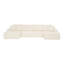 Canapé modulaire en forme de U modulaire, grand canapé en velours côtelé avec ressorts ensachés et mousse haute densité, ensemble de bricolage convertible 4 pièces avec porte-gobelets en métal, poches de rangement et dossier antidérapant - beige