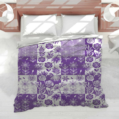 Édredon mauve à motif floral