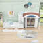 Lit superposé double en bois avec 2 tiroirs et garde-robe-216509128
