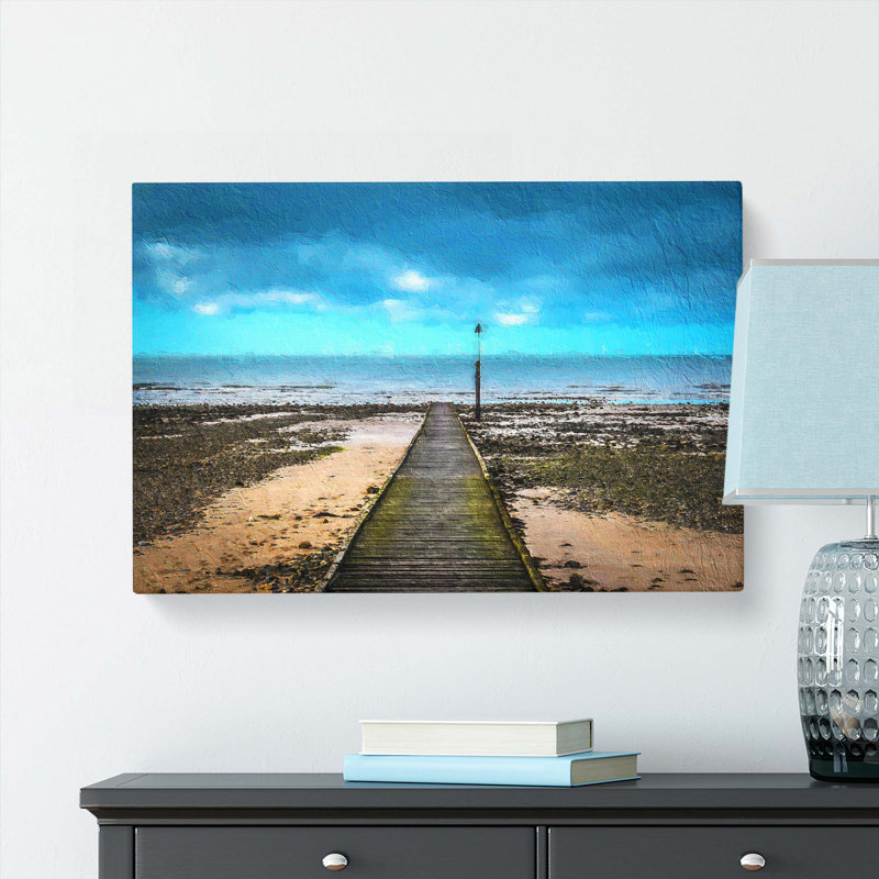 Path To The Sea In Llandudno Wales - Wrapped Canvas Print, 50cm H x 76cm W x 3cm D