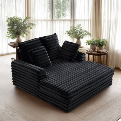 Plush Sofa Bed Chair For Living Room – Sleeper Chair With Armrests & Throw Pillows, Convertible Indoor Chair Bed, Comfortable Folding Lounge Chair by Mercer41