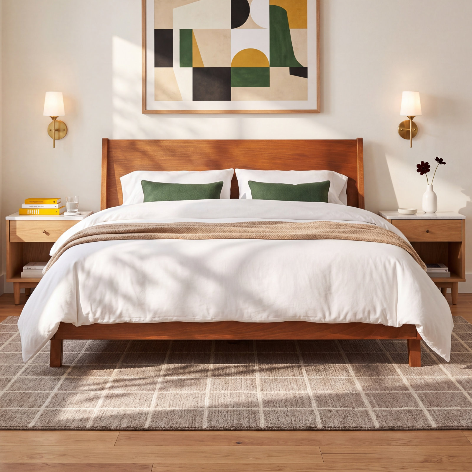 Juno Solid Wood Wingback Bed, King