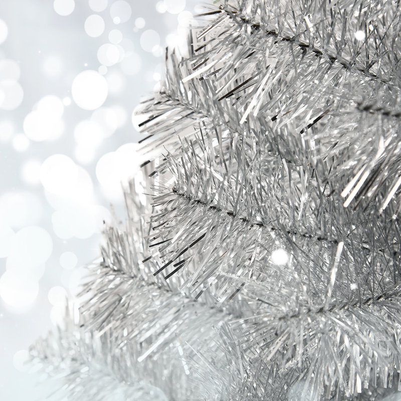 Sapin de Noël artificiel argent 6 '