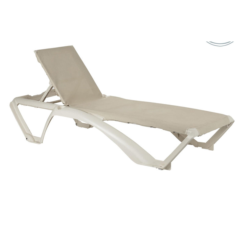 190 cm Long Reclining Single Chaise, White, Neutral