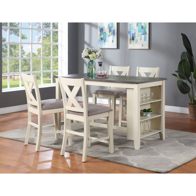 Ensemble de 2 chaises à hauteur de comptoir en bois clair Modern Modern