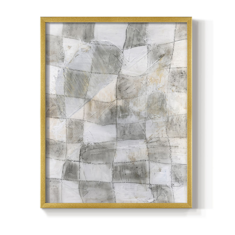 Rustic Textile I Framed Print - Solid Wood, 11" H x 9" W, Gold