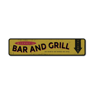 Enseigne de bar et gril en aluminium