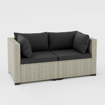 Demasi Outdoor Wicker Corner Chairs (Set Of 2) by Latitude Run