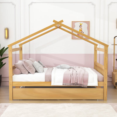 Wood Daybed with Twin Size Trundle, Legs and Slats by Latitude Run