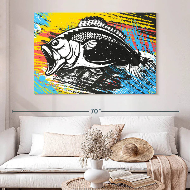 Brampt Abstract Bass Fishing, 8" H x 12" W