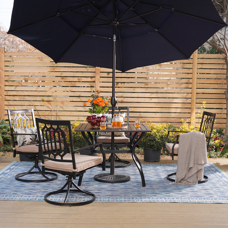 Bavan 4 - Person Patio Dining Set with Square Table , Cushions Included