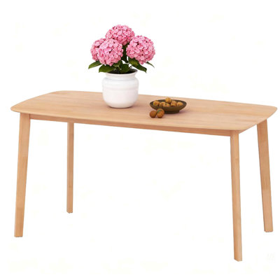 Nordic Style Rectangular Kitchen Table,Wood Dining Table With Large Tabletop