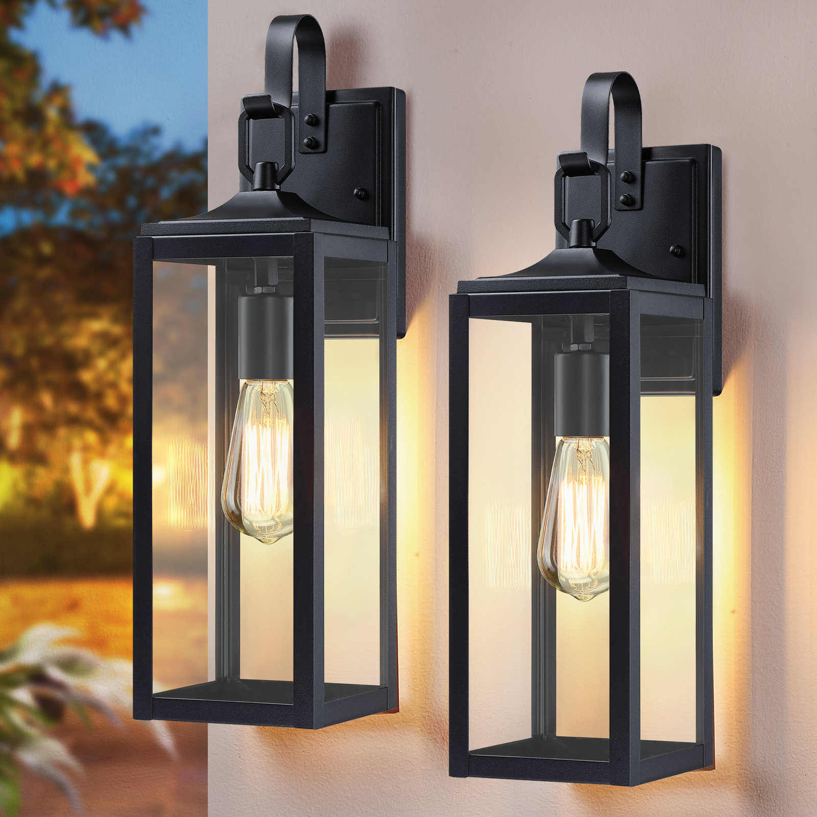 Winston Porter 18'' Large Outdoor Wall Lights 2 Packs, Modern Black  Exterior Lighting Fixtures, Waterproof Outdoor Sconces Porch Light For House  Wall Mount, Farmhouse Wall Lanterns For Front Door, Garage | Wayfair, image size:1600x1600