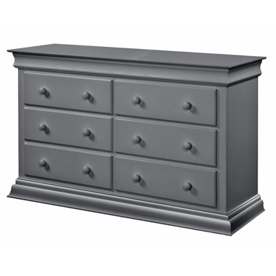 Gray Solid Wood 6 Drawer Bedroom Dresser - Practical Organization Space In For Storage Versatile Option