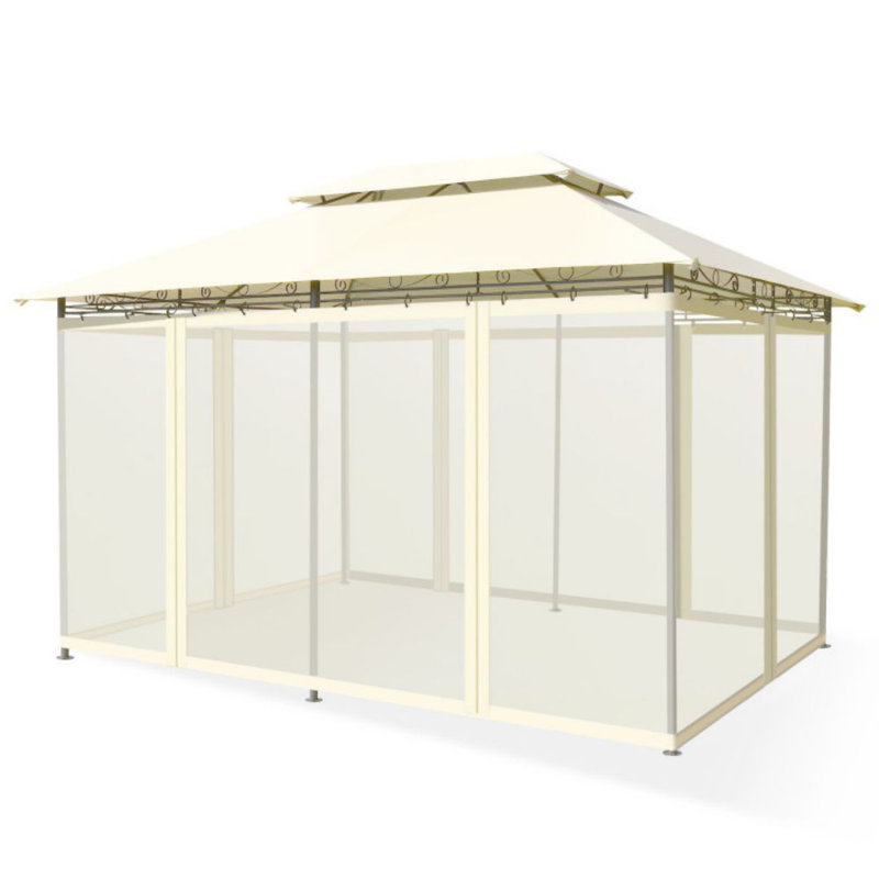 Bodmar 13 Ft. W x 10 Ft. D Steel Patio Gazebo, Beige