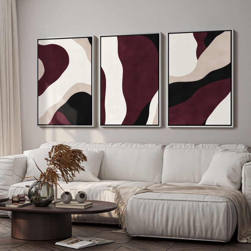 Art mural encadré, rétro, antique, classique pour chambre à coucher - 24 po x 36 po x 3 panneaux, H 36 po x l 24 po, Blanc
