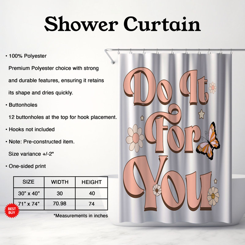 Tawan Shower Curtain, 74"H x 71"W