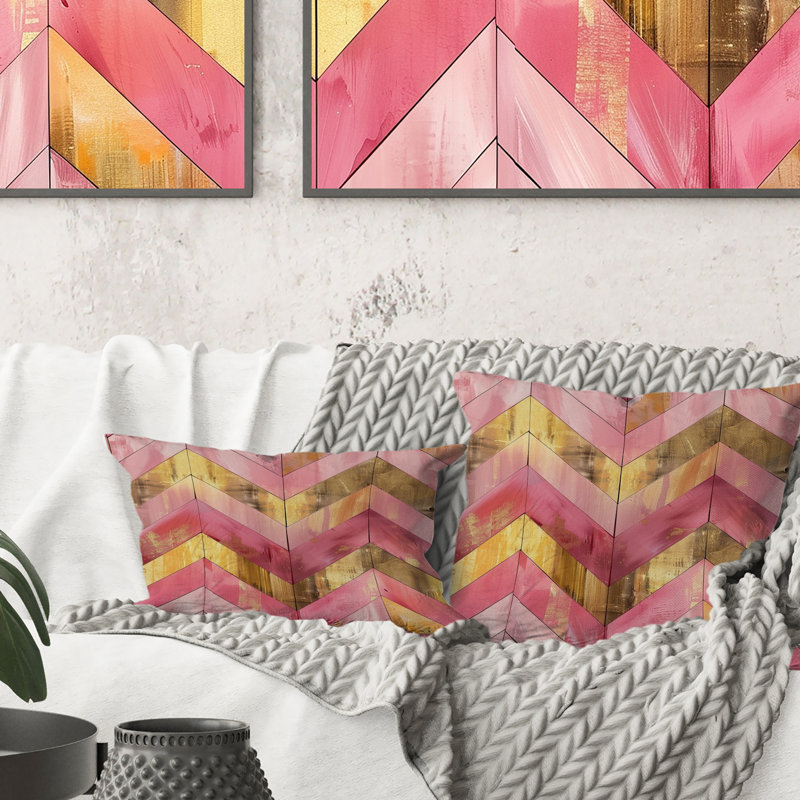 Coussin Chevron, H 16 po x l 16 po