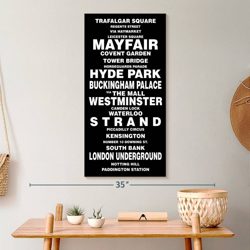 «London Bus Roll» sur toile, H 30 po x l 15 po x P 1,25 po