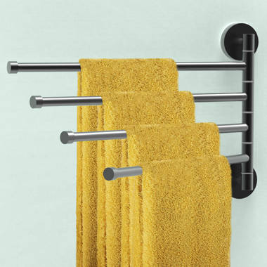 ACEHOOM 15 in. Wall Mount Bathroom Swivel Towel Bar with 4-Arm in