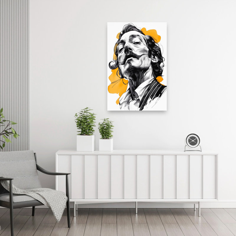 «Bold Mustache Man», art dramatique élégant, H 36 po x l 24 po