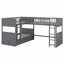 Lit superposé avec lit mezzanine attaché, avec deux tiroirs-813805092