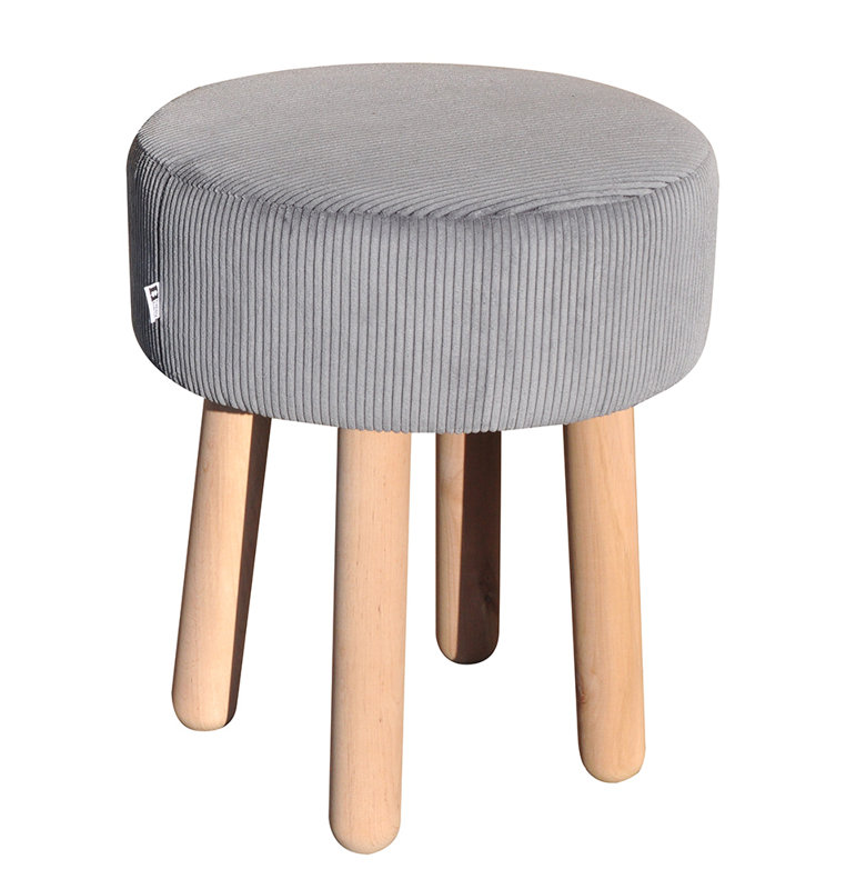 Solid + Manufactured Wood Accent Stool, Grey