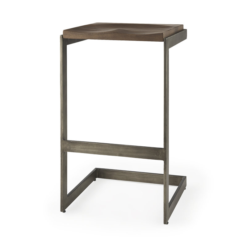 Bois massif Christina, Brun moyen / nickel antique