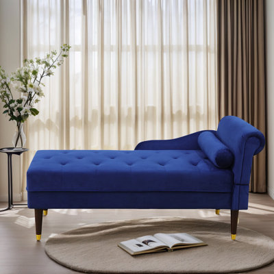 Chaise longue bleue en sherpa