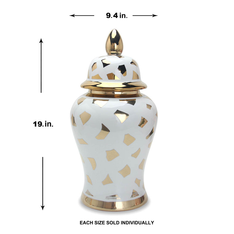 Karragh Handmade Gold Confetti Ceramic Ginger Jar