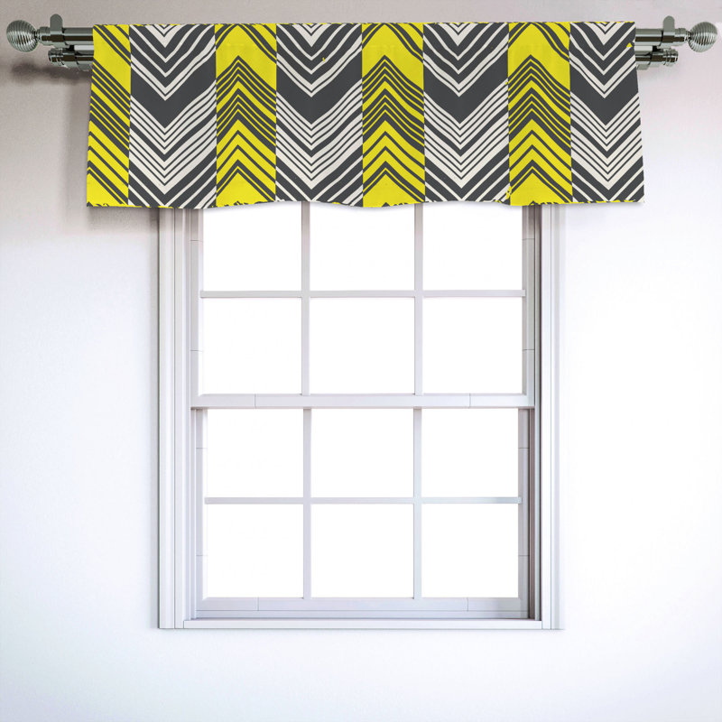 Sateen Chevron Ruffled Window Valance