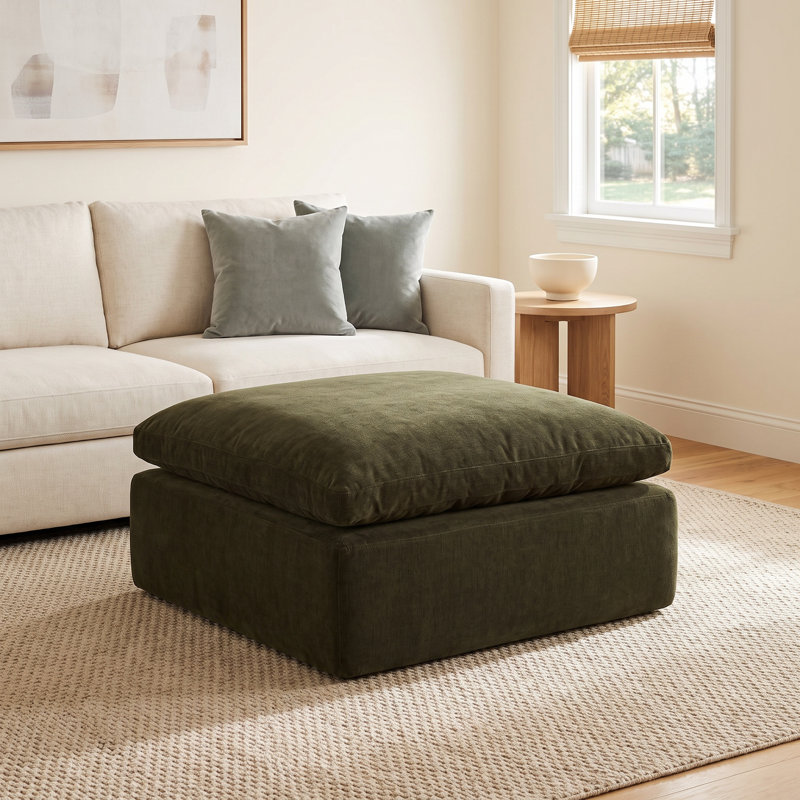 Cates Ottoman Dark Green, Green