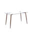 51" Modern Glass Dining Kitchen Table With Wooden Metal Frame Legs-1051570431