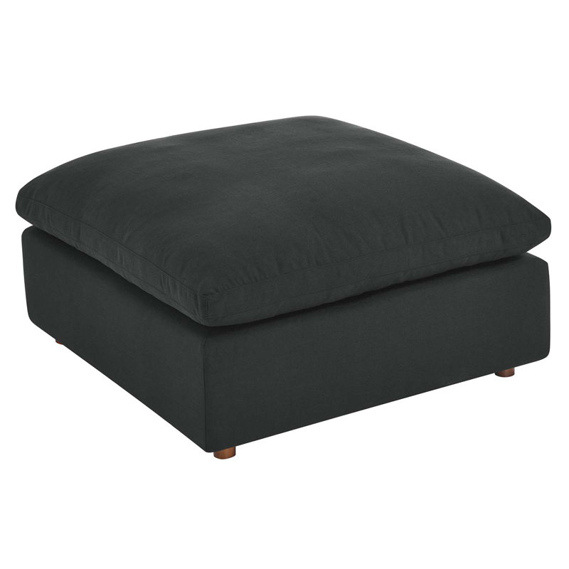 Modway Commix Down Filled Overstuffed Sectional Sofa and Ottoman Set, Black 
