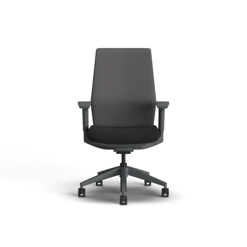 Chaise de bureau ergonomique en mailles chiffon HON, cadre gris anthracite, noir, Noir / filet noir, Gris anthracite