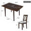 Ensemble de table de salle à manger pliable pour petit espace, ensemble de salle à manger extensible 5 pièces de style maison de campagne, ensemble de petite table de cuisine avec table à abattant et 4 chaises de salle à manger rembourrées-20577692