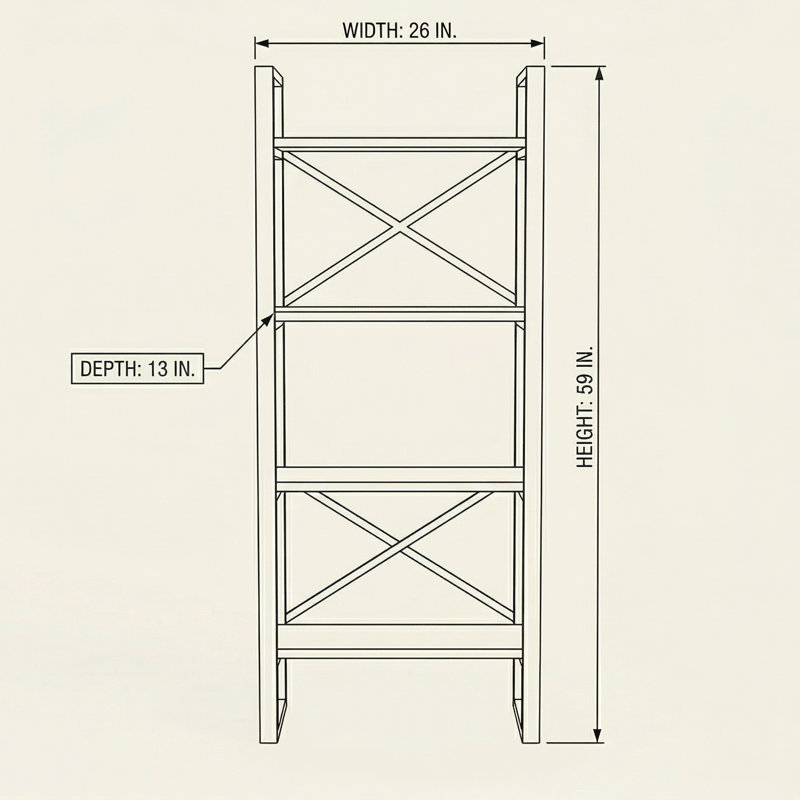 The Hudson Industrial Gallery Bookshelf, Sapphire