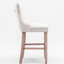 Velours contemporain recouvert de velours, bouton, pieds en bois massif, éponge à rebond élevé, de 2 beige pour un repas élégant avec dossier, garniture en bois, refonte à 2 zones et confort