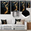 «Black and Gold Golden Minimalistic Line Art I», reproduction d'art murale abstraite en métal-101154748
