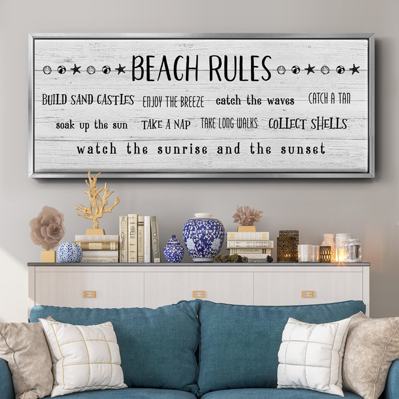 Rules of the Beach - Toile encadrée, H 8 po x l 20 po